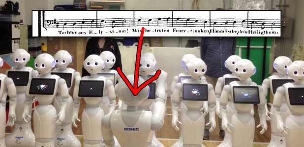 robot choir sing beethoven